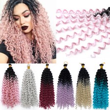 Natural Kinky Curly Crochet Braids Water Deep Wave hair as Human Hair Extensions