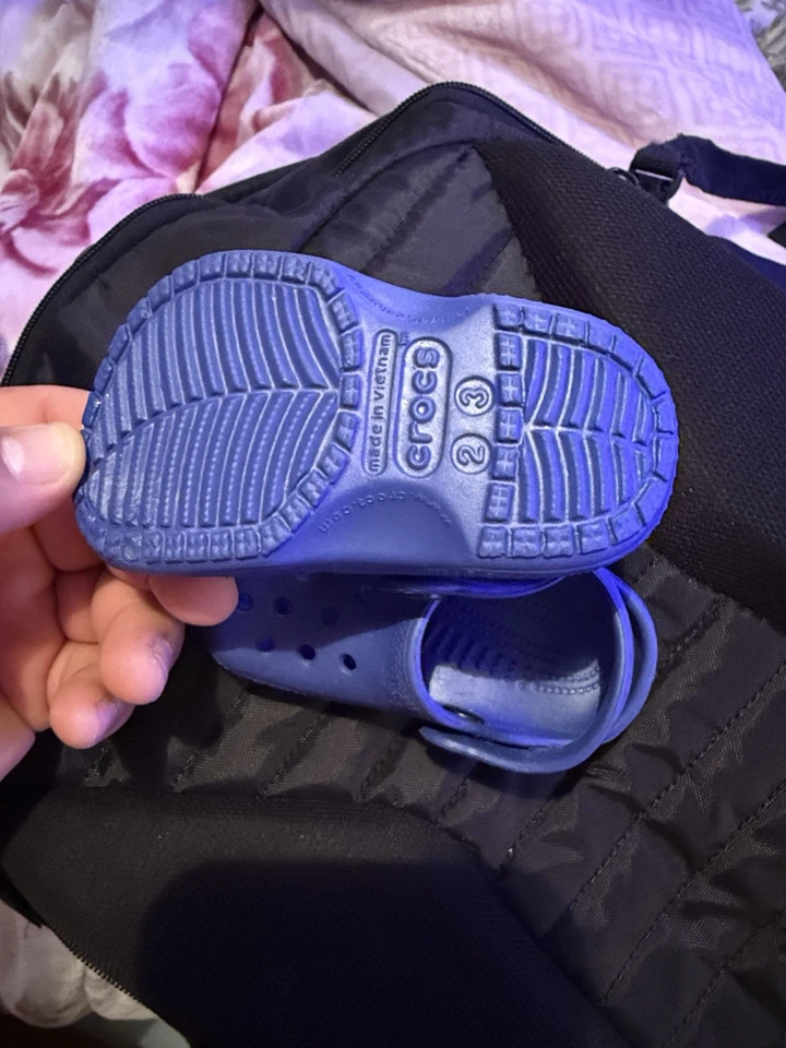 Crocs Classic Clog Baby Toddler SZ 2 3 Slip-On Blue Water Shoes Unisex My First - Image 2 of 4