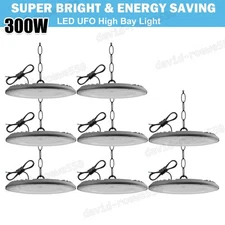 8Pack LED 300W UFO High Bay Lights Warehouse Factory Shop GYM Lamp Super Bright
