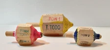 Toma Todo Pirinola Mexican Wooden Traditional Toy Top Lot Of 3