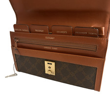 Authentic Bally Travel Clutch Leather Brown From Japan 0882