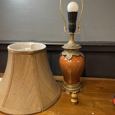 Orange Brown Ceramic Table Lamp Defects