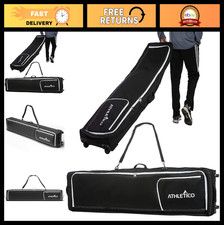 Athletico Rolling Padded Double Ski Bag with Wheels for Air Travel