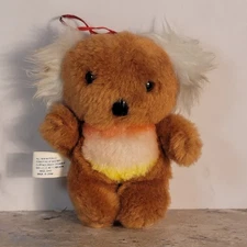 VINTAGE DAN BRECHNER MINI BROWN KOALA BEAR WITH STRIPED BELLY PLUSH ANIMAL