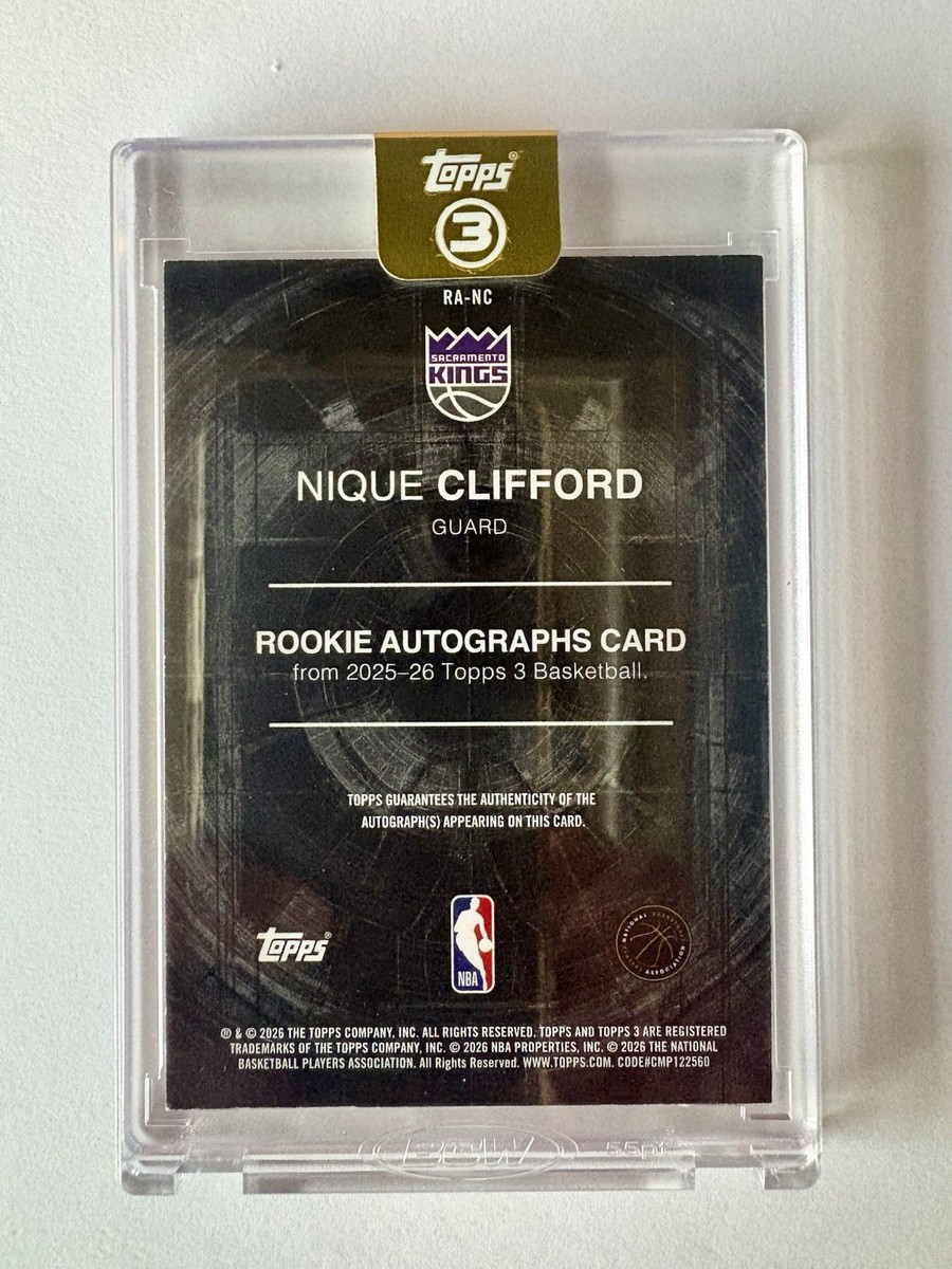2025-26 Topps 3 NIque Clifford Rookie Autograph SSP #22/49 RC Auto 