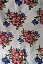 MacKenzie Childs- Fabric By The 1/2 Yard New - White Flower Market Outdoor