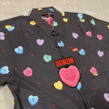 Dixxon Flannel Company Be Mine Shirt Small Black Candy Hearts Valentines Day