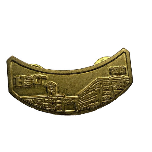 Harley-Davidson HOG 2019 Curved Gold Tone Lapel Pin Factory Motorcycle