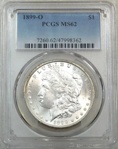 1899-O Morgan Silver Dollar PCGS MS62 Frosty White Just Graded New Holder #R277D