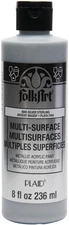 FolkArt Multi-Surface Acrylic Paint 8oz-Silver Sterling