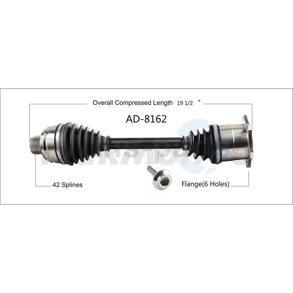 KIT DE COJINETE DE RUEDA Y EJE CV 4X 2011-2012 AUDI A8 QUATTRO TRAKMOTIVE WJB Foto 3 de 4