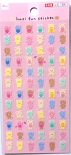 DAISO Colorful Bear Sticker Sheet Made in Japan