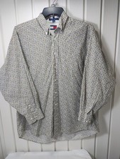 Tommy Hilfiger Mens Dress Shirt 16 1/2 34-35 Long Sleeve Button Down Floral