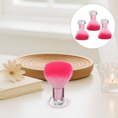 3Pcs Durable Powder Blush Brushes Portable Makeup Tools Pink Fluffy Face Brushes