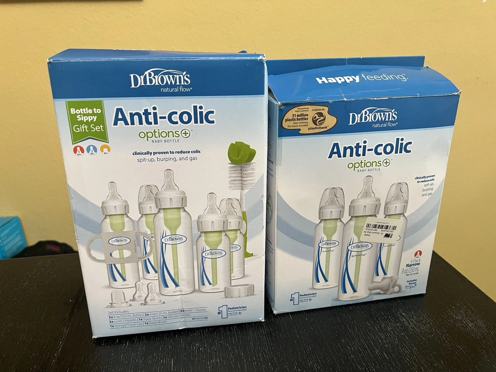 Dr. Brown’s Bottle To Sippy Gift Set + 3-Pack Narrow 8 Oz/250ml Bottles. NEW