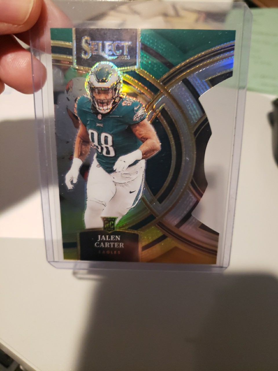 2023 Panini Select Premier Jalen Carter #171 Green / Yellow Prizm Die-Cut (RC)