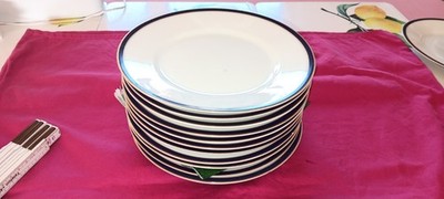 12 (8) Teller Hutschenreuther Bavaria Kobalt blau Goldrand 19cm * 2,5cm ho /2627