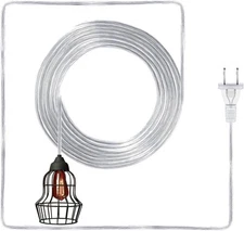 Lamp Cord Replacement - Electric Wire Clear 18/2 SPT-1, 25ft, Silver 