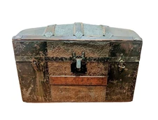 Antique Victorian dome Top steamer Camel back Trunk