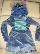 Disney Stitch Character Hooded Velour Costume Dress with Ears and Tutu Skirt