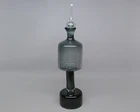 Mystery glass Blenko (?) Mid century modern decanter stopper barbell (3793)