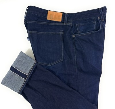 Levis Made & Crafted Mens Tack Slim Jeans Size 35x32 Selvedge Dark Indigo Denim