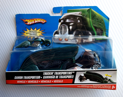 ミニカー Hot Wheels Truckin' Transporters Hot Wheels TRUCKIN' TRANSPORTERS Streamlined CABOVER TRUCK Black