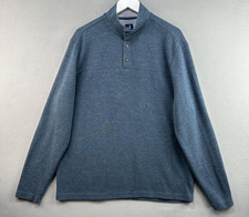 Johnnie-O Dusty Henley Pullover Mens XL Pacific Blue Snap Mock Neck Casual Golf