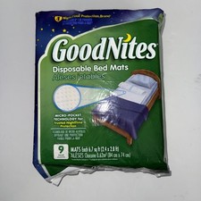 GoodNites Disposable Bed Mats for Bedwetting - 2.4 x2.8 - 9 Count
