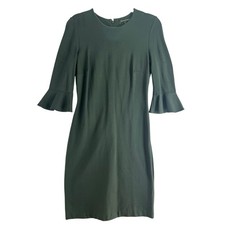 Banana Republic Women Black Bell Sleeve Minimalist Workwear Sheath Dress Size 4