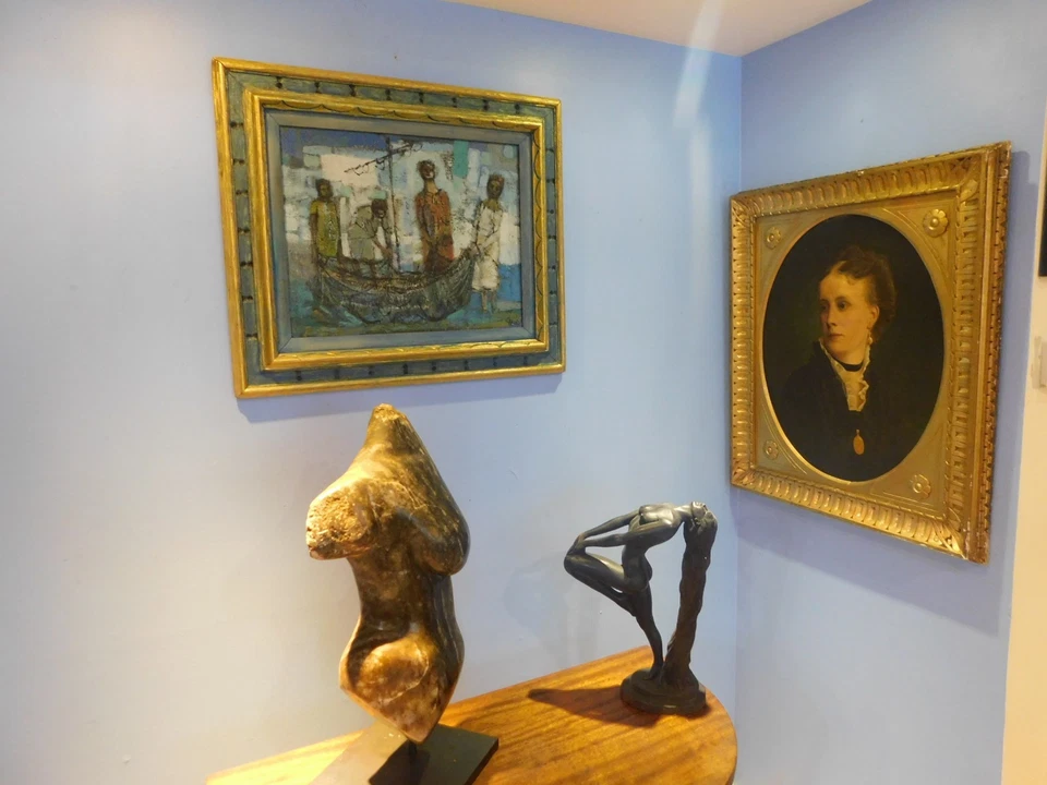 1961 Robert Cariola Cubist Expressionist Oil Painting JESUS IN GALILEE 28 x 24 - Image 3 of 4