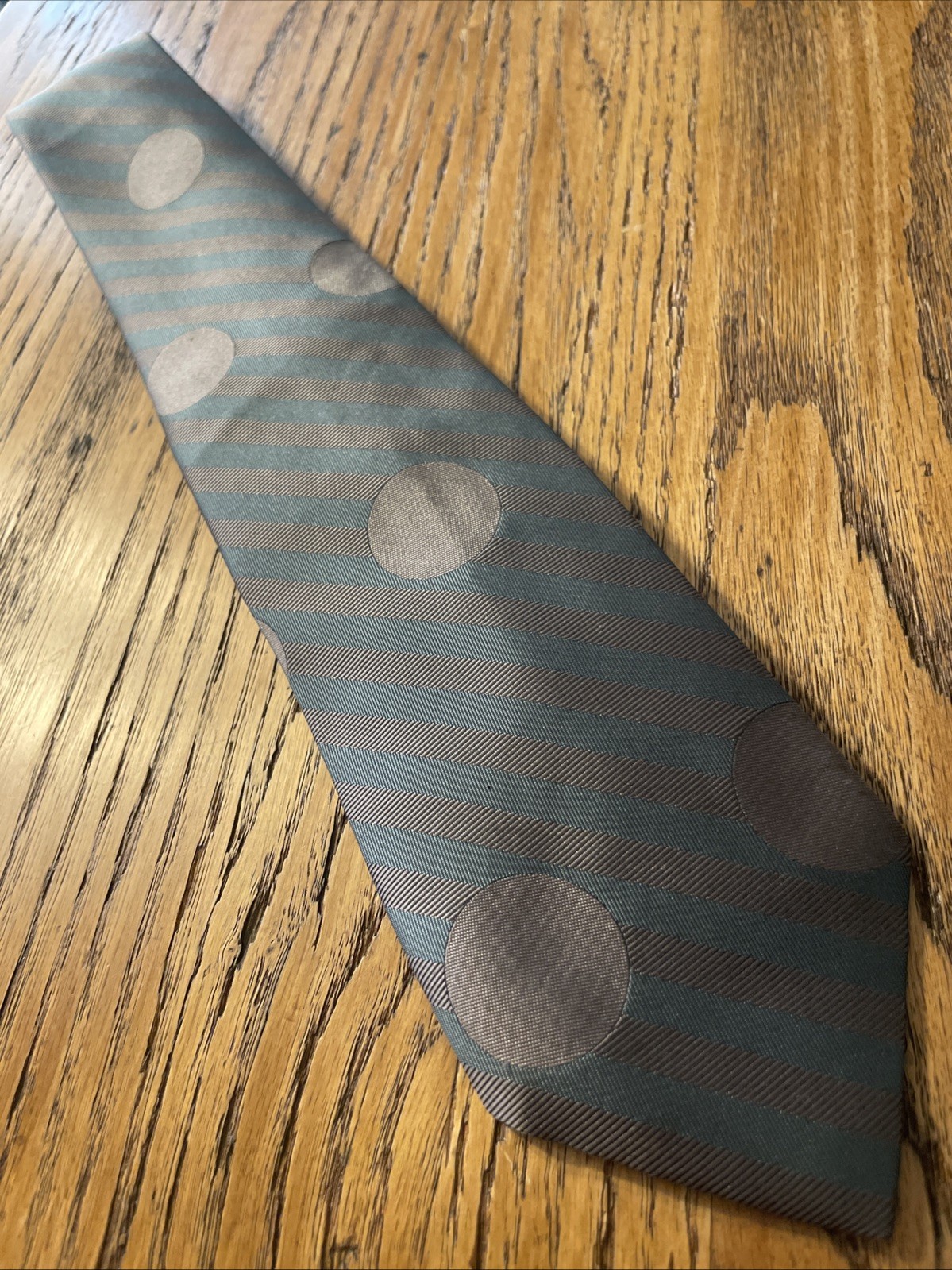 Vintage EUC Ronaldus Shamask For Barney’s New York Silk Tie Striped Circle Japan