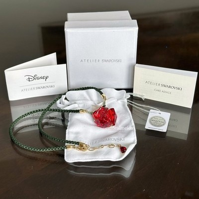 Atelier Swarovski Disney Beauty & The Beast Gold Tone Red Rose