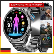 RUXINGX Smartwatch Herren EKG+HRV 1.53" Fitnessuhr Schwarz