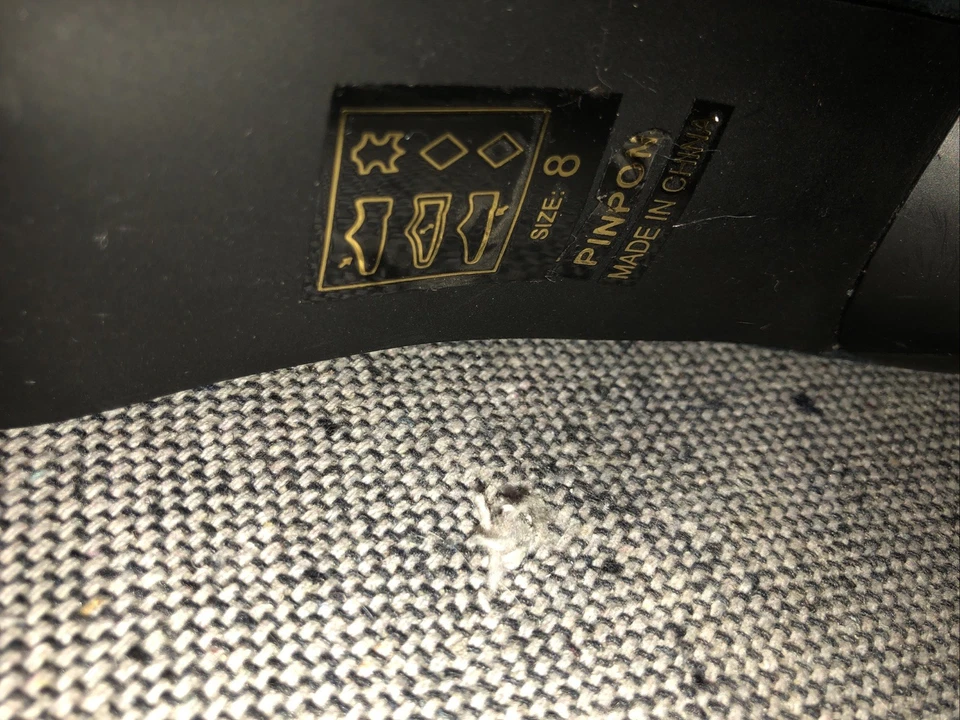 Michael Antonio Black Suede Pointed Zip Heeled Ankle Boots Booties Fur Pom Sz 8 - Image 4 of 4