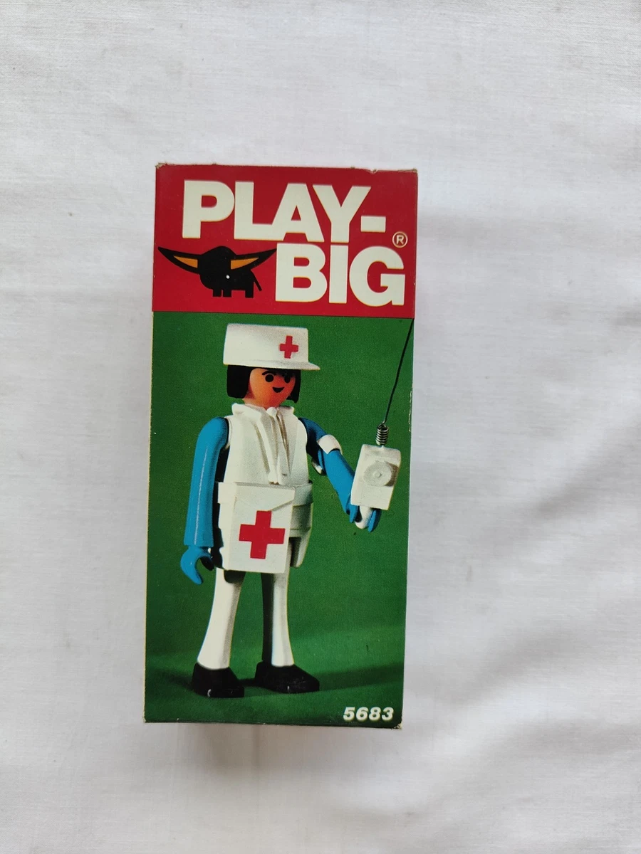 Figurine Playmobil 3362 – Infirmière Et Fauteuil Roulant – Geobra 1976 – Vintage Scellé