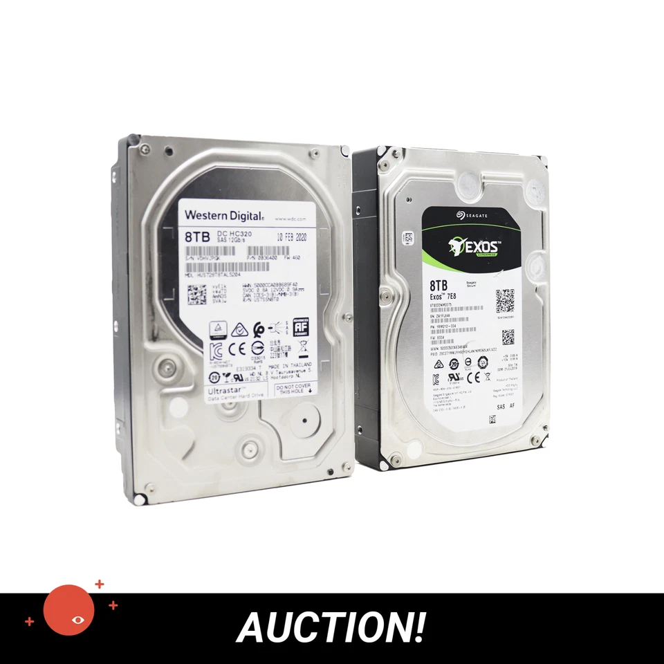 (16TB) 2xSeagate Exos/WD 8TB SAS 12GB/s 3.5 HDD VARIOUS BATCH