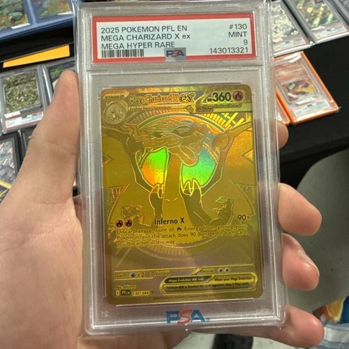 2025 POKEMON PHANTASMAL FLAMES MEGA HYPER RARE #130 MEGA CHARIZARD X EX PSA 9