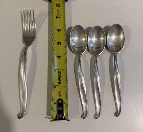 Swan Lake By International Sterling Silver 3 Teaspoons 1 Fork