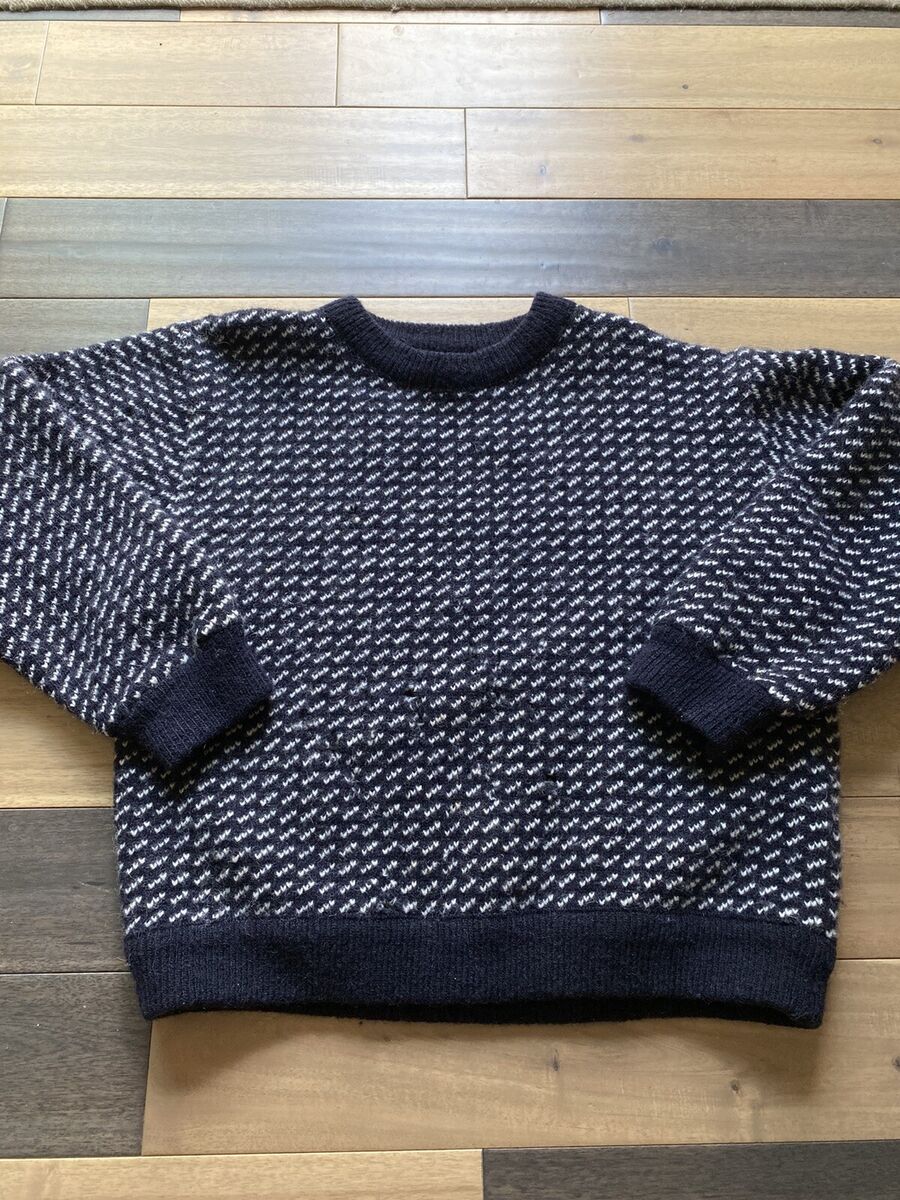 Vintage LL Bean Birdseye Norwegian Wool Fisherman Knit Sweater Size Large  Rayon