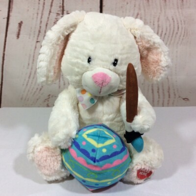 Cuddle Barn Easter Bunny Eggbert Singing Plush Rabbit Its a Colorful World 12''
