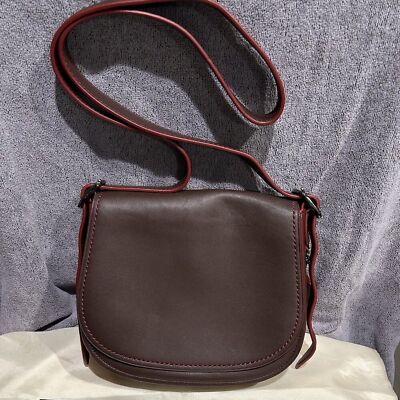 Coach 75th Anniversary Saddle Bag Brown/Red 9170 NWOT | eBay