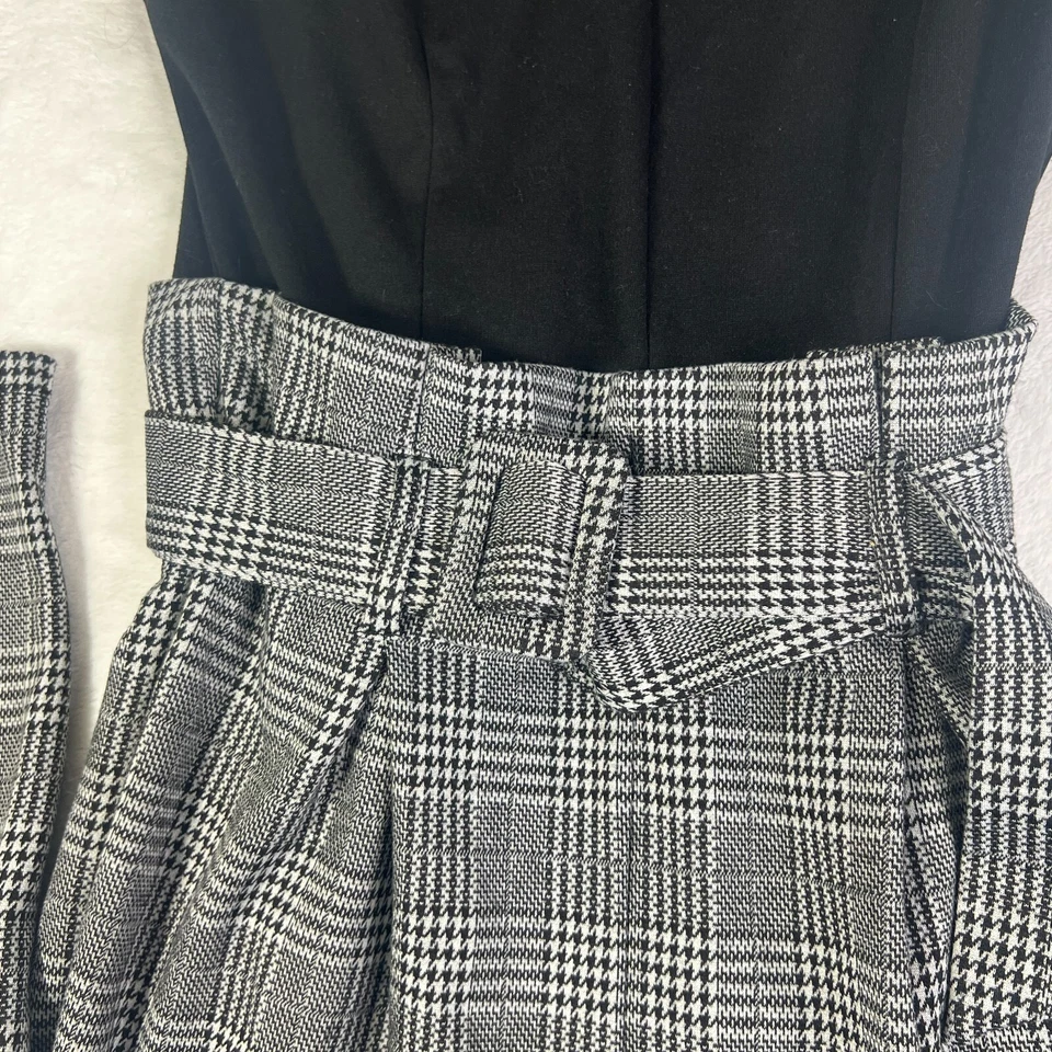 Macacão Elle One Piece Feminino Preto e Xadrez Bolsos com Cinto Pequeno - Imagem 4 de 4