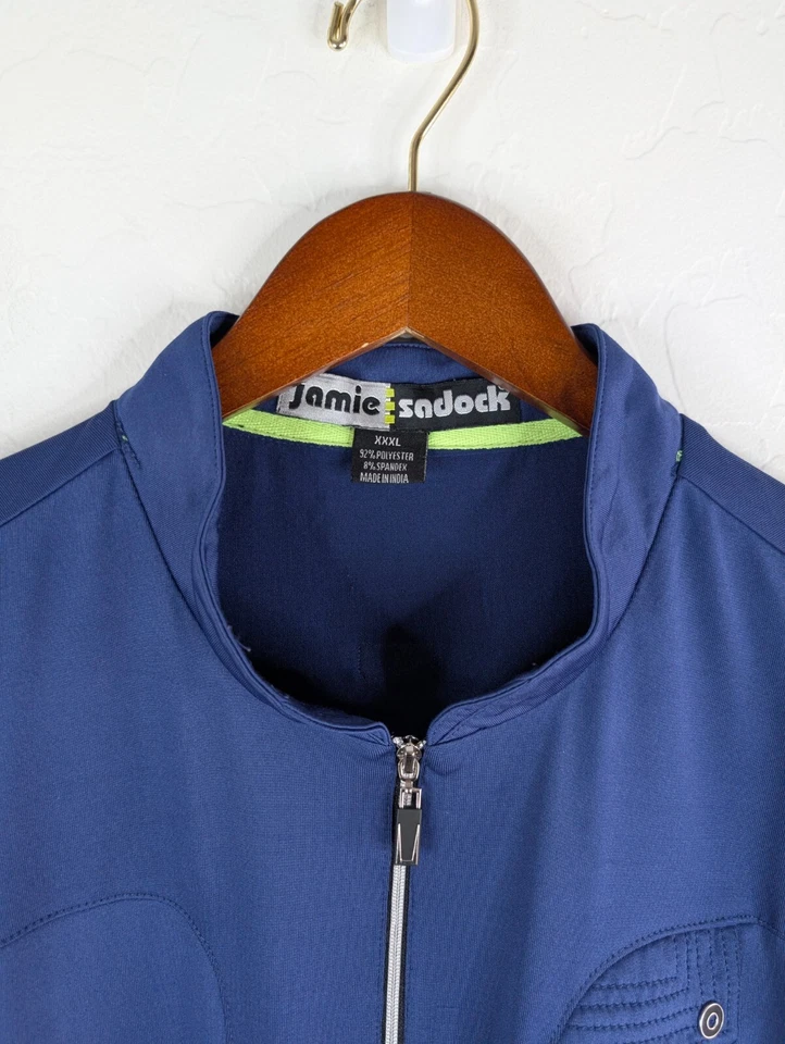 Camiseta de golf Jamie Sadock para mujer talla XXXL azul 1/4 cremallera sin mangas elástica Foto 3 de 4
