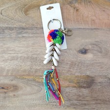 Mia Keychain Charms Faux Seashells Pom Poms for Keys Backpack Handbag Boho