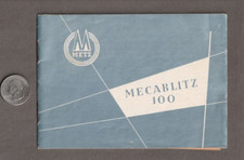 Vintage 1960's Metz MECABLITZ 1OO FLASH Unit OWNER'S MANUAL
