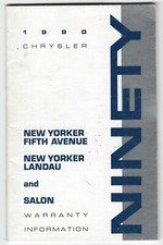 (3332) 1990 WARRANTY HANDBOOK 1990 CHRYSLER NEW YORKER