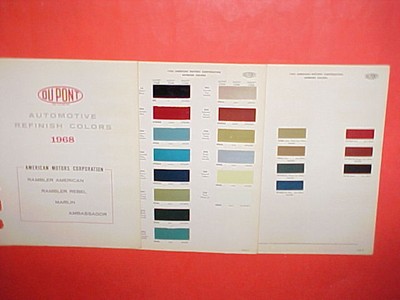 1968 AMC JAVELIN RAMBLER AMERICAN REBEL AMBASSADOR EXTERIOR+INTERIOR PAINT CHIPS