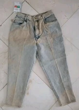 NEW Vintage PS Gitano Plus Women's 20W Dirty Look Jeans Short Tapered Leg Mom