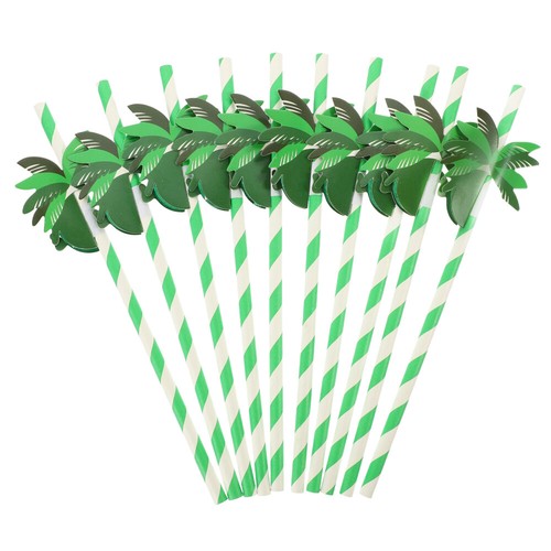 50 Pcs Coconut Paper Straws Travel Drinking Decorations Hawaiian - Picture 5 of 12